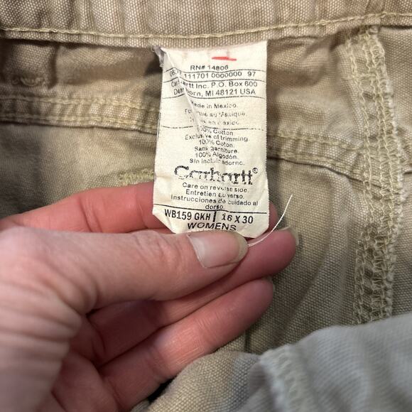 Carhartt Womens carpenter Canvas Pants Size 16x30 Loose Fit Brown Tan - Picture 6 of 10